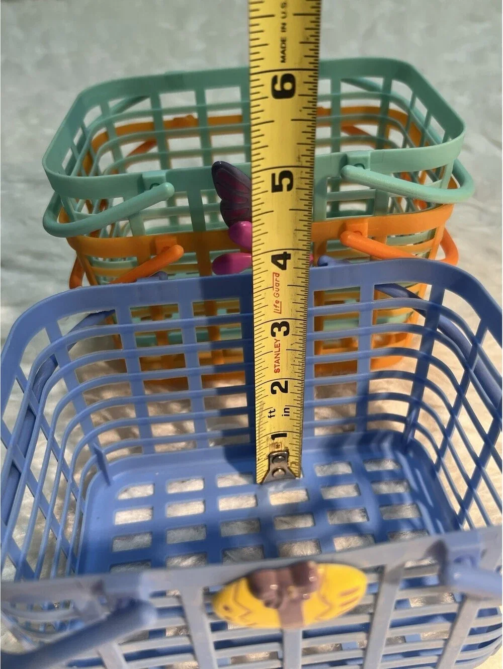 Lot of 3 Small VTG Plastic Easter Baskets w/Handles